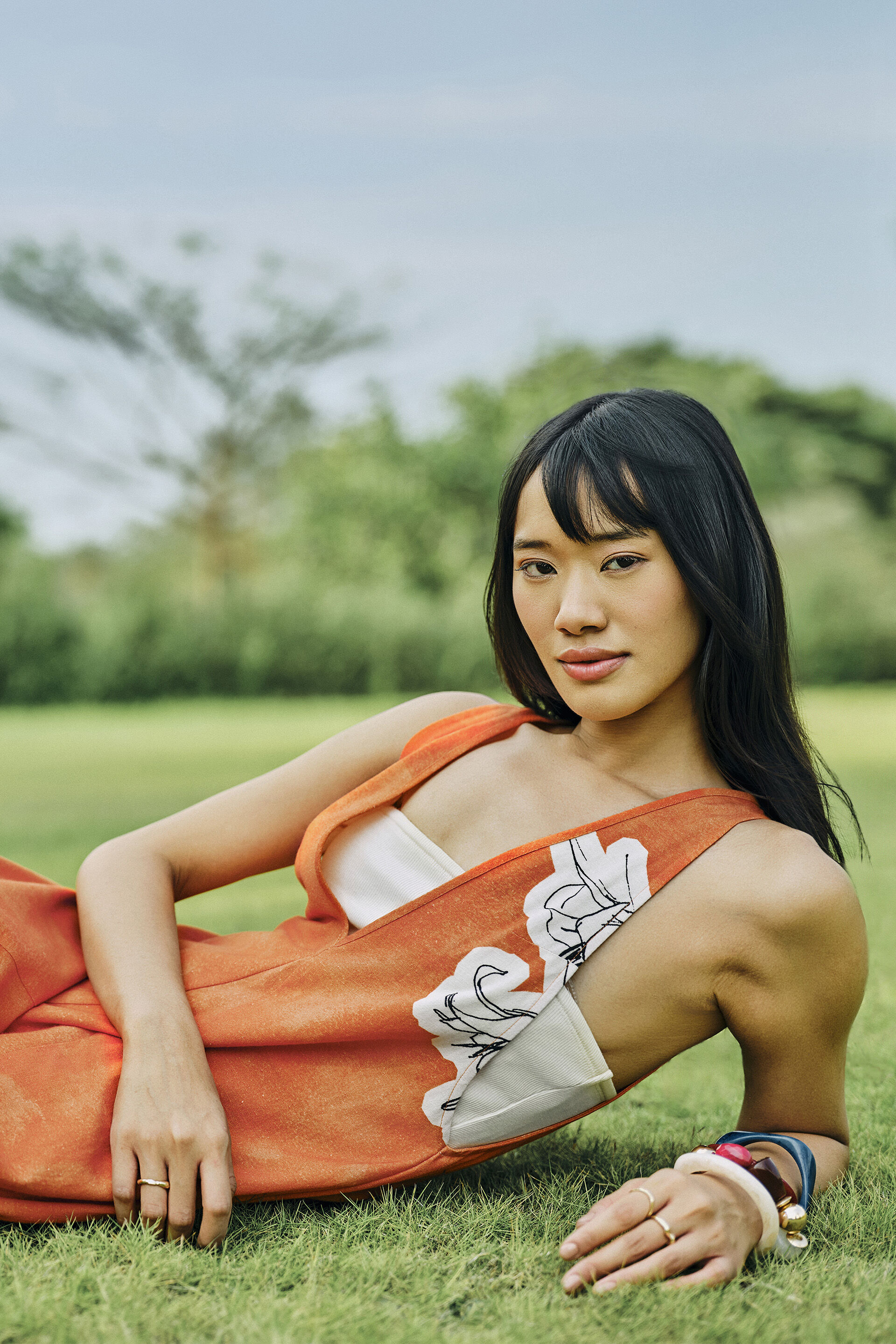 Ilyra Orange Dress, Orange, image 3